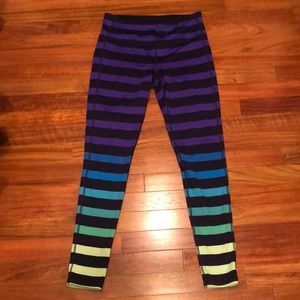 athleta chaturanga high rise striped leggings S